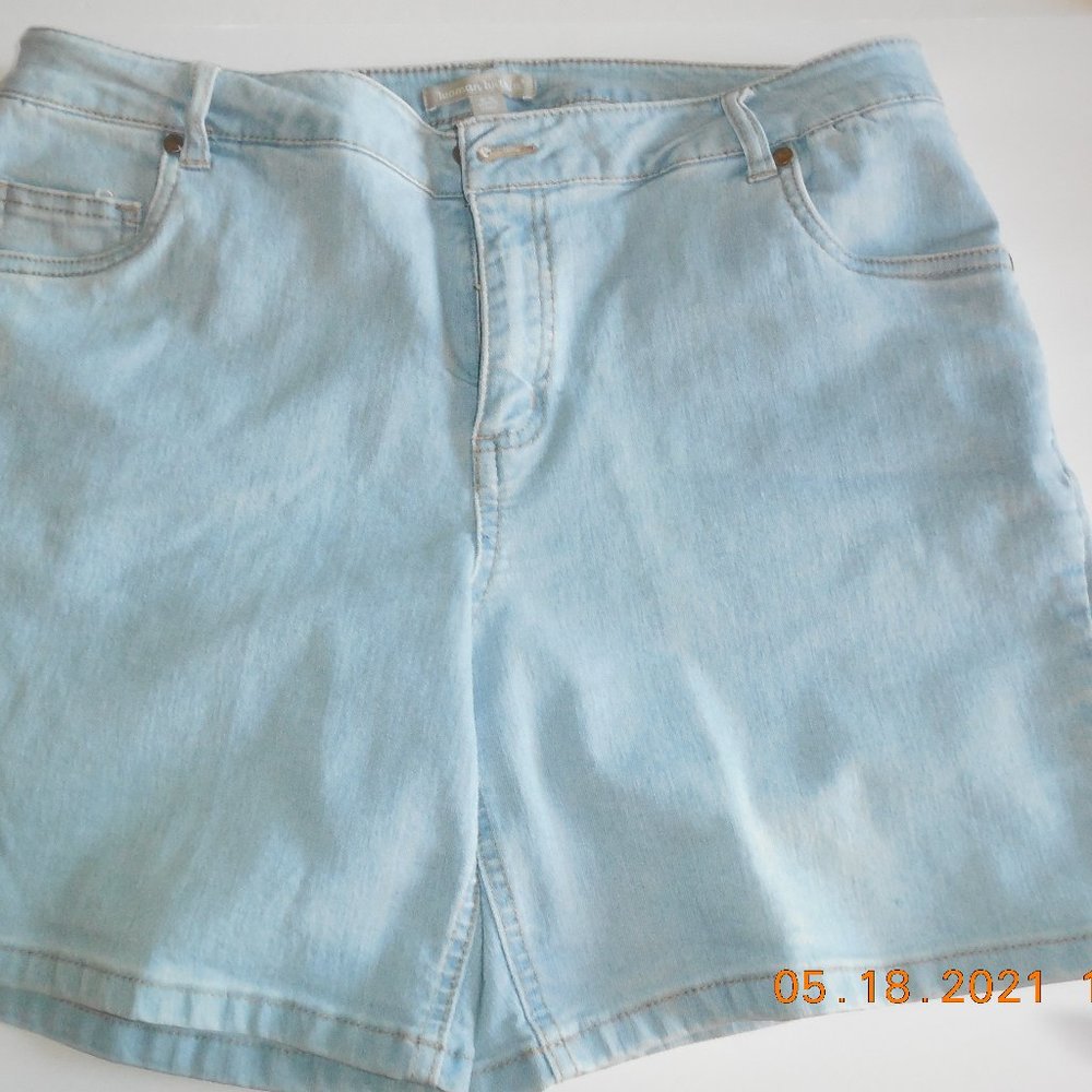 Woman Within 16W Light Blue Denim Shorts